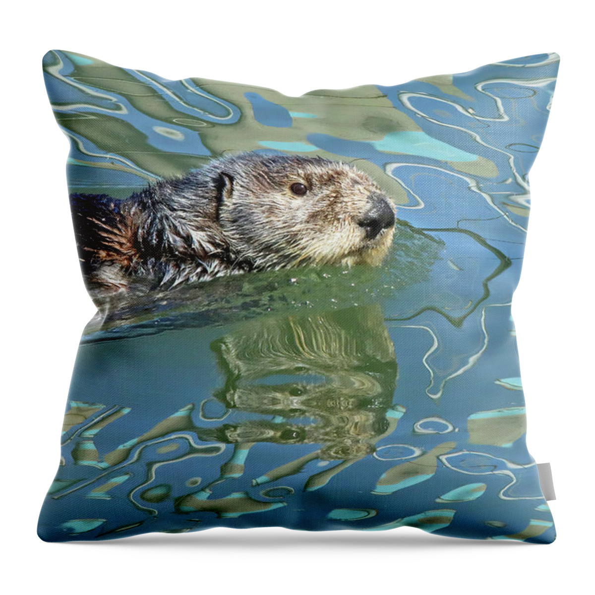  Throw Pillow featuring the photograph Sea Otter #1 by Carla Brennan