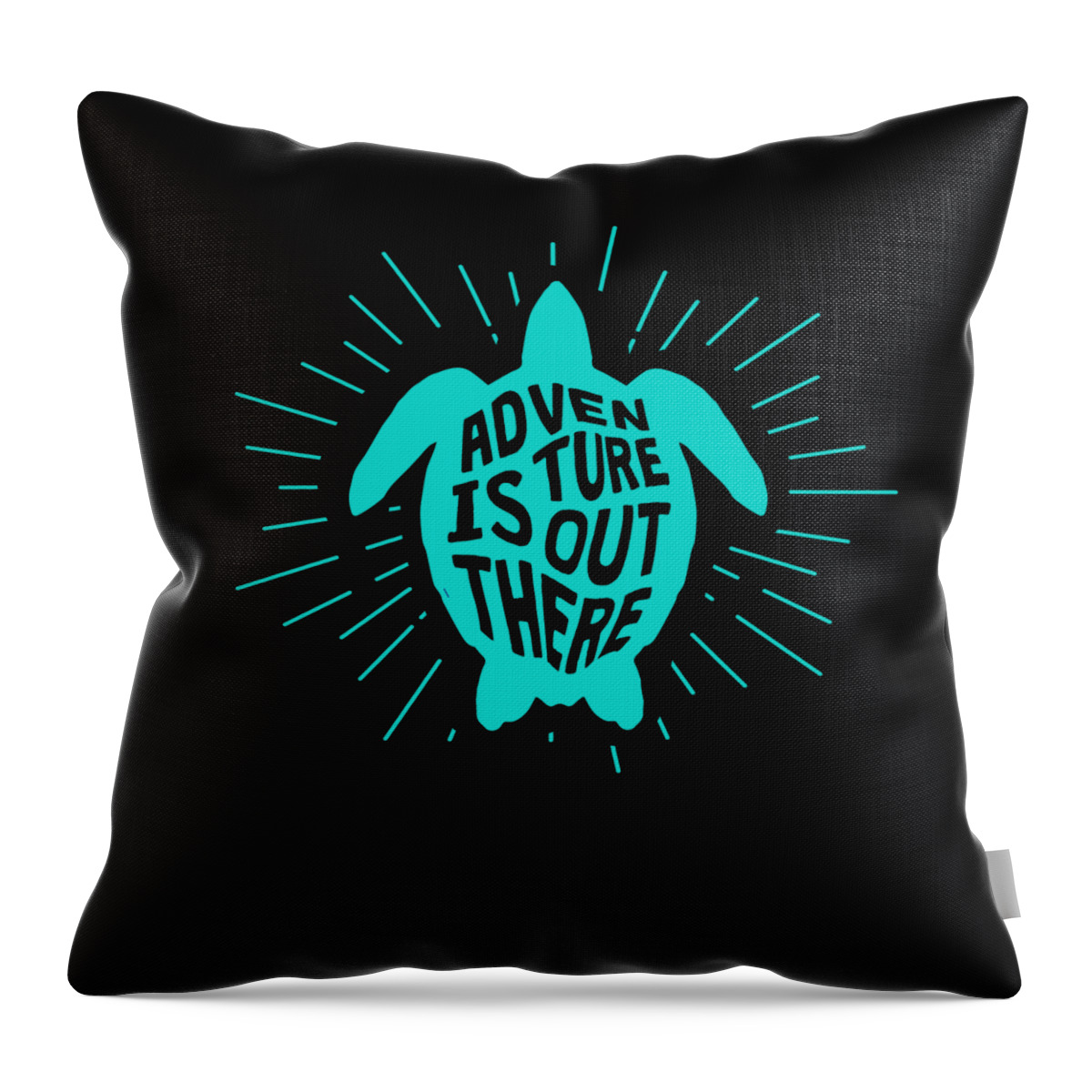Funny Throw Pillow featuring the digital art Sea Turtle Adventure is Out There by Flippin Sweet Gear