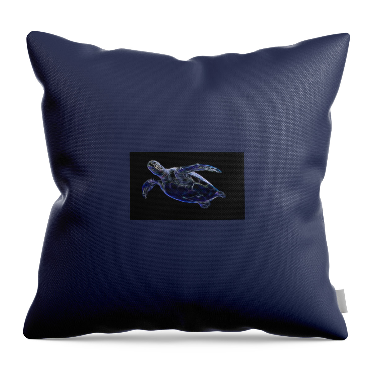 Turtle Throw Pillow featuring the digital art Sea Turtle Fractalized by Gary Hughes
