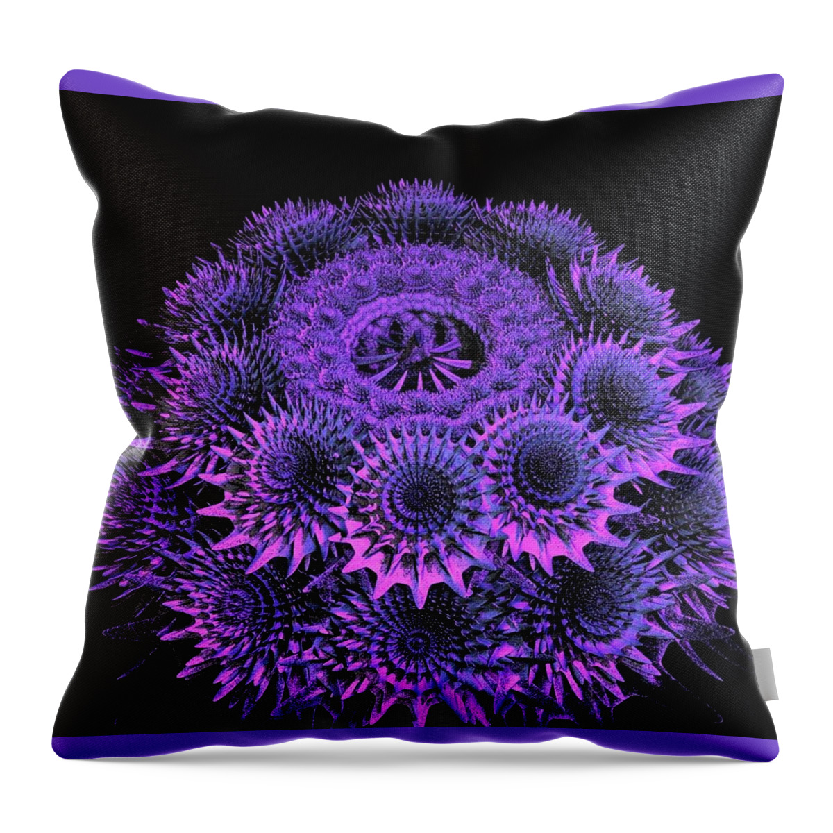 Urchin Throw Pillow featuring the digital art Sea Urchin by Julie Grace