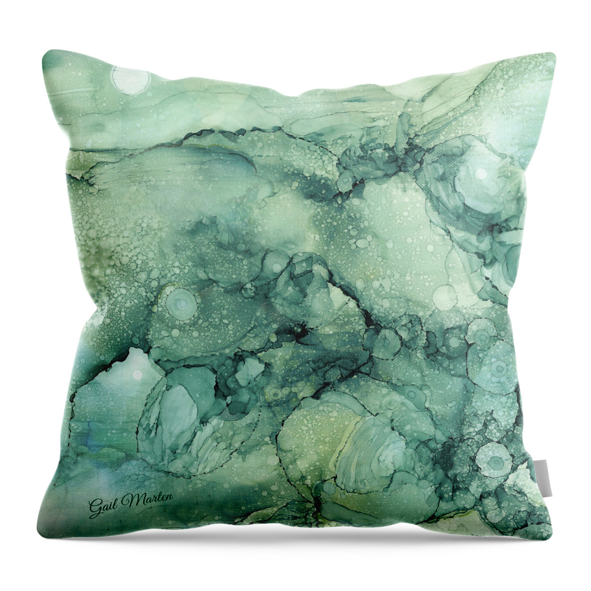 Ocean Throw Pillow featuring the painting Sea World 1 by Gail Marten