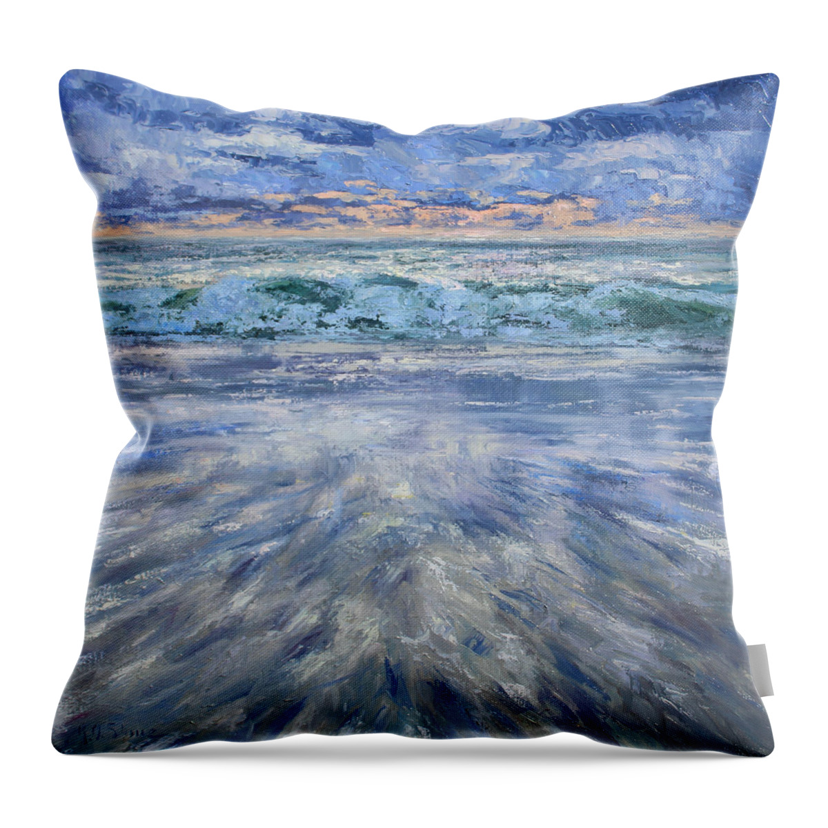 Seascape Throw Pillow featuring the painting Seaside Dreams by Kristen Olson Stone