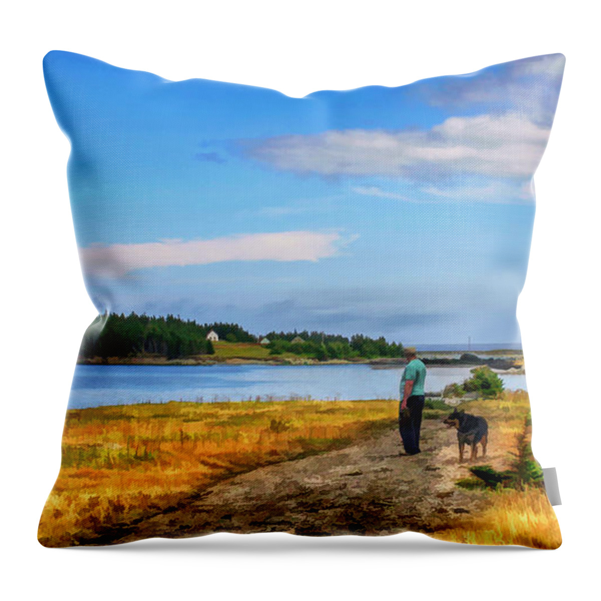 Seaside Throw Pillow featuring the photograph Seaside Road by Tatiana Travelways