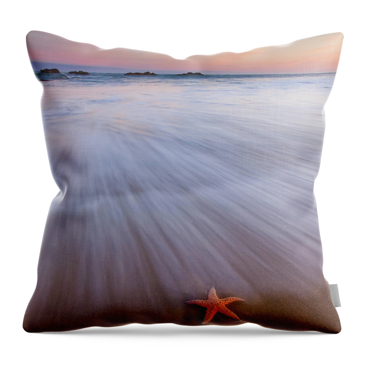 Ocean Throw Pillow featuring the photograph Seastar Sunrise by Darren White