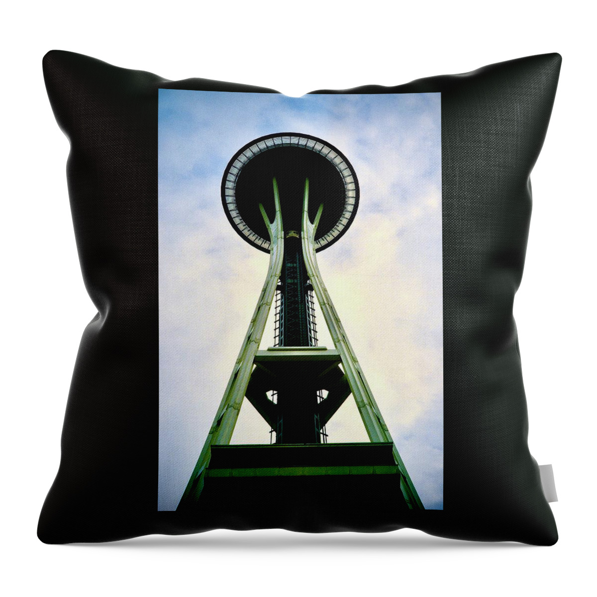  Throw Pillow featuring the photograph Seattle Space Needle by Gordon James