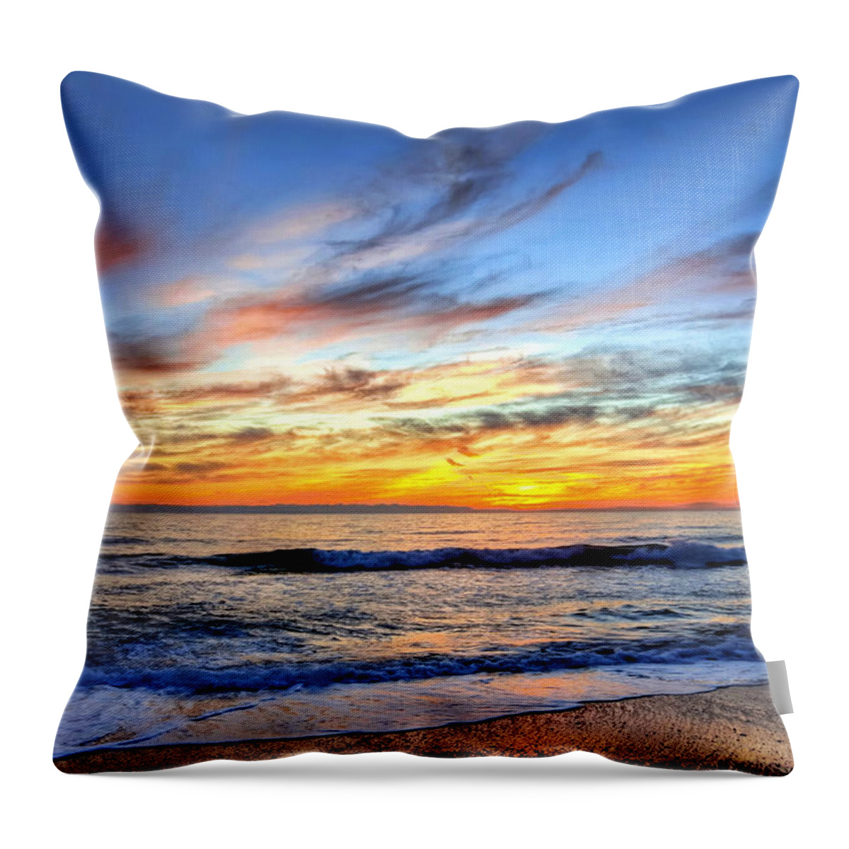 Sea Throw Pillow featuring the photograph Seaward Sunset by Wendell Ward