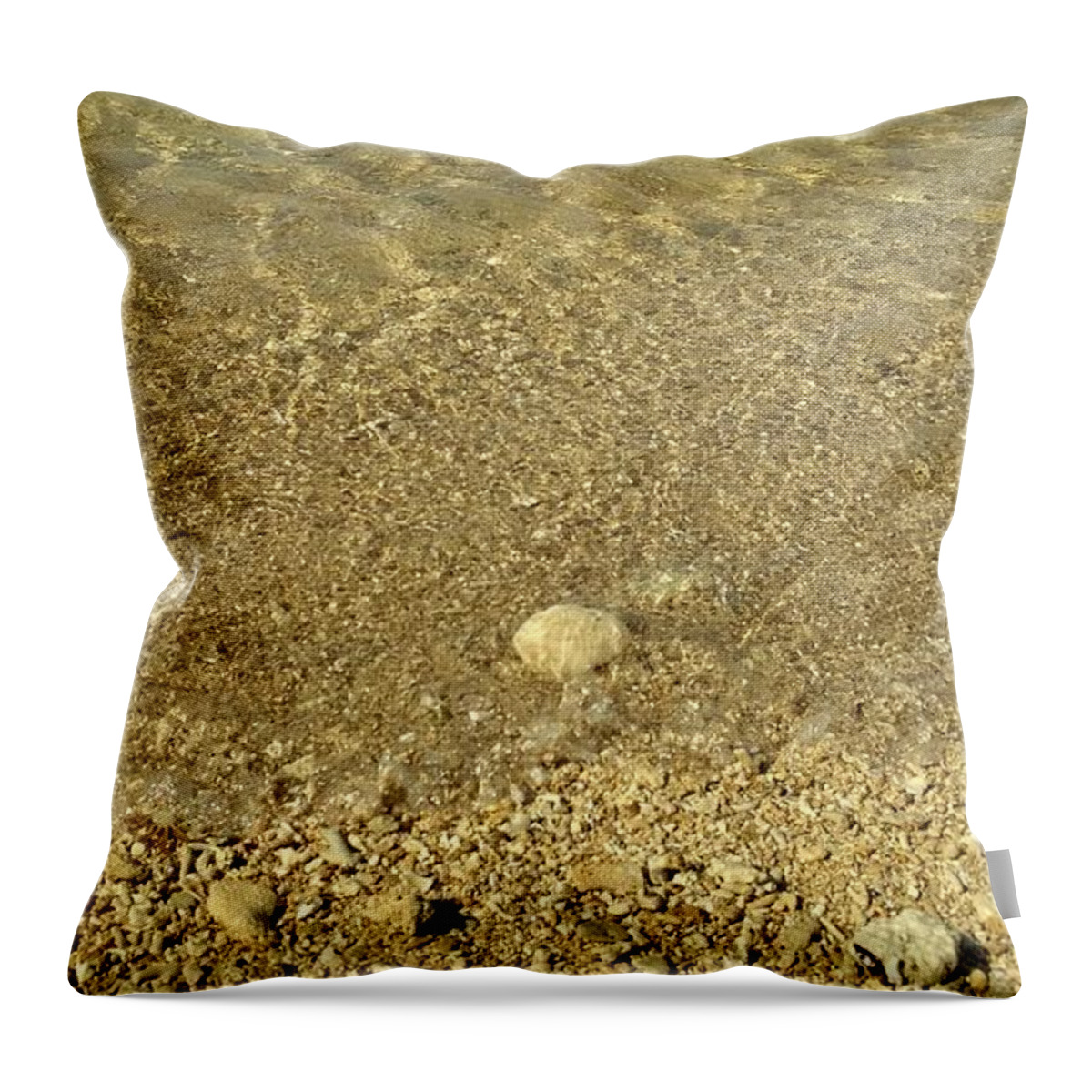 Landscape Of Nature Throw Pillow featuring the photograph Seawater on the seashore by Muhammad Yazid Ilyas