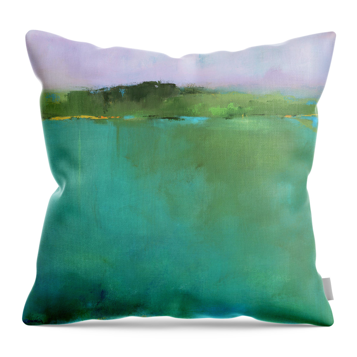 Vermont Throw Pillow featuring the painting Secret Vermont Oasis by Jacquie Gouveia