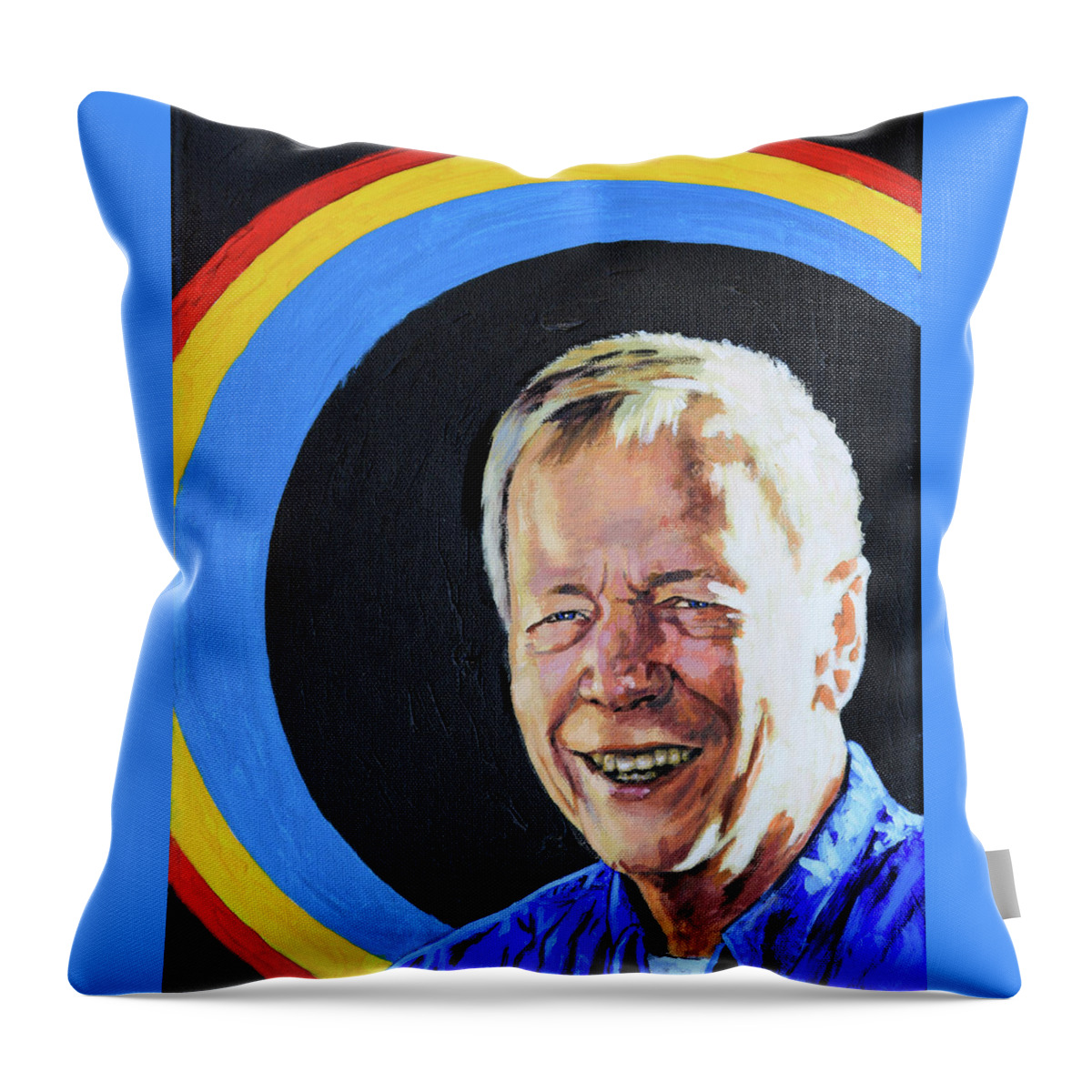 Self Portrait Throw Pillow featuring the painting Self Portrait by John Lautermilch