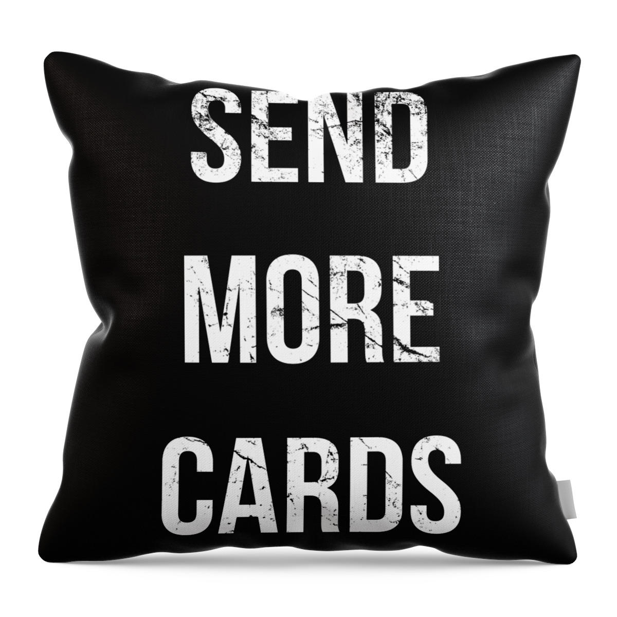 Cool Throw Pillow featuring the digital art Send More Cards Snail Mail Funny by Flippin Sweet Gear