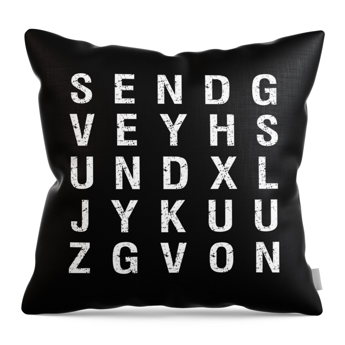 Funny Throw Pillow featuring the digital art Send Nudes Word Search by Flippin Sweet Gear