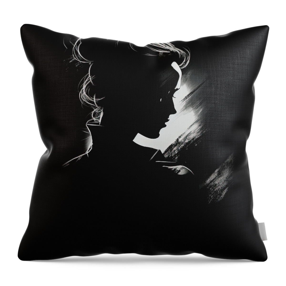 Sensual Throw Pillow featuring the digital art Sensual Black and White No.2 by My Head Cinema