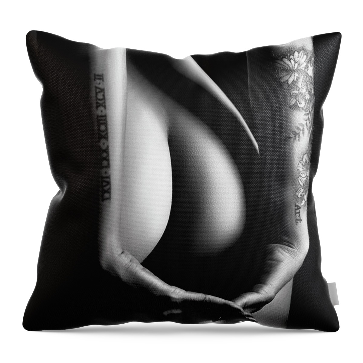 Woman Throw Pillow featuring the photograph Sensual Nude Woman 4 by Johan Swanepoel