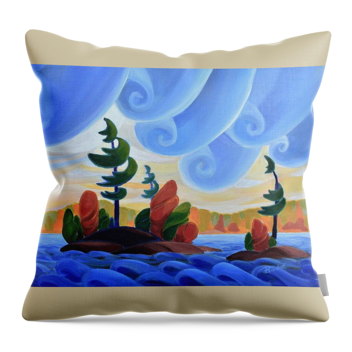 Storm Throw Pillow featuring the painting September Gale by Barbel Smith
