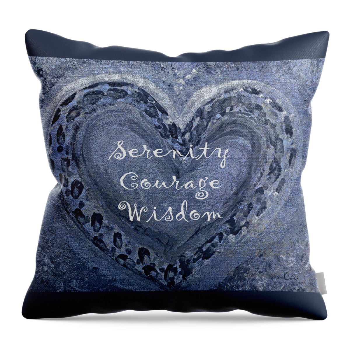 Serenity Throw Pillow featuring the painting Serenity Courage Wisdom 413 by Corinne Carroll
