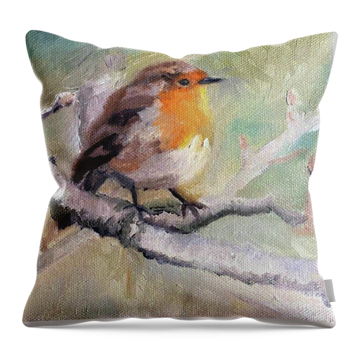 Bird Throw Pillow featuring the painting Serenity by Jamie Derr