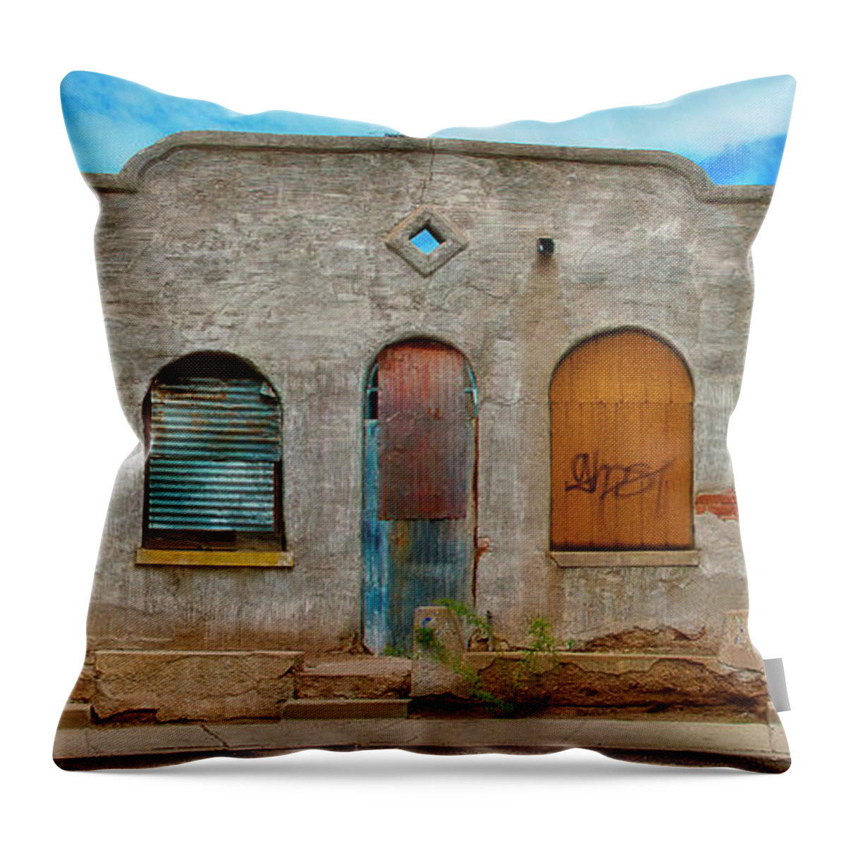 Doors Throw Pillow featuring the photograph Seven is the Luckiest Number by Carmen Kern