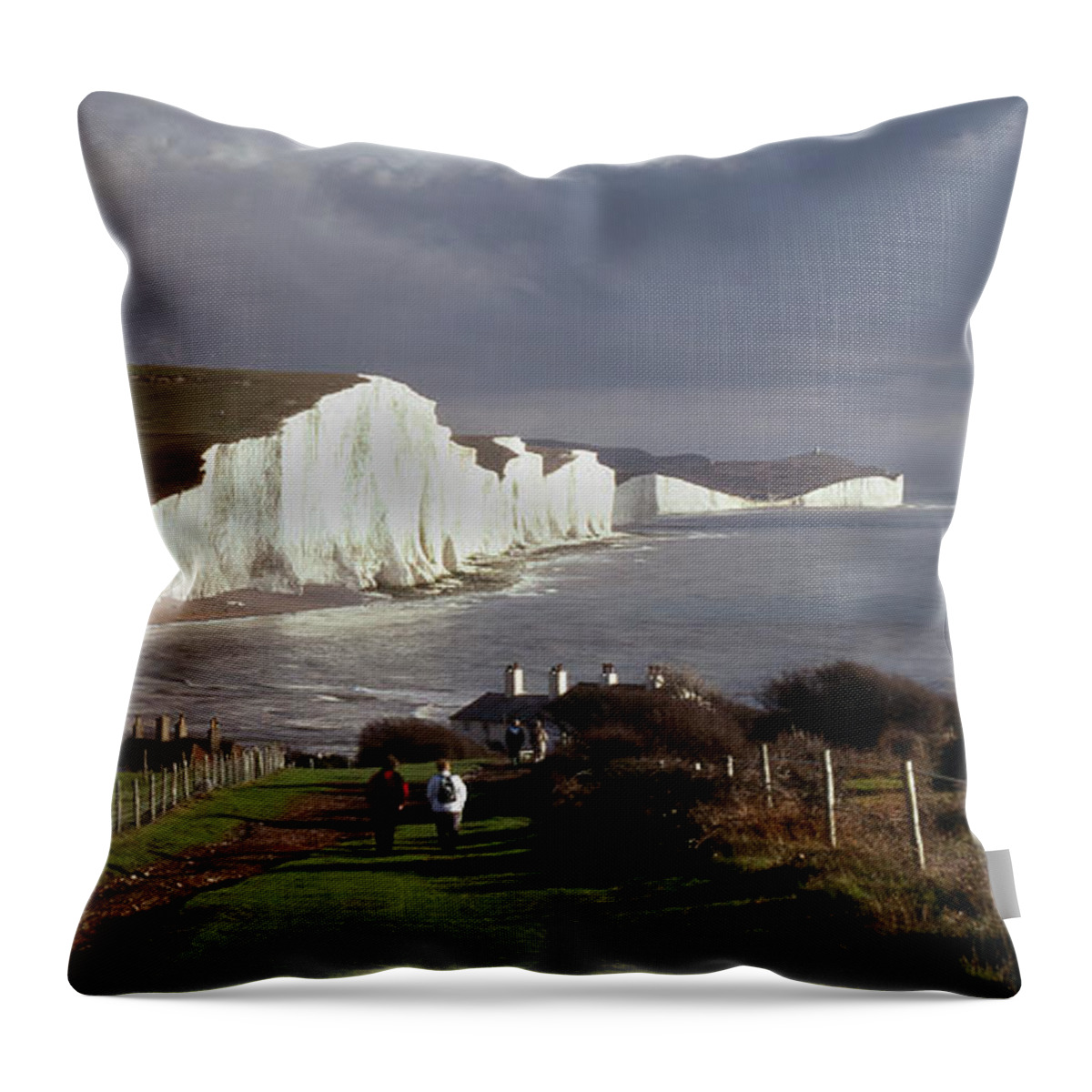 Seven Sisters Throw Pillow featuring the photograph Seven Sisters Panoramic View by Jerry Griffin