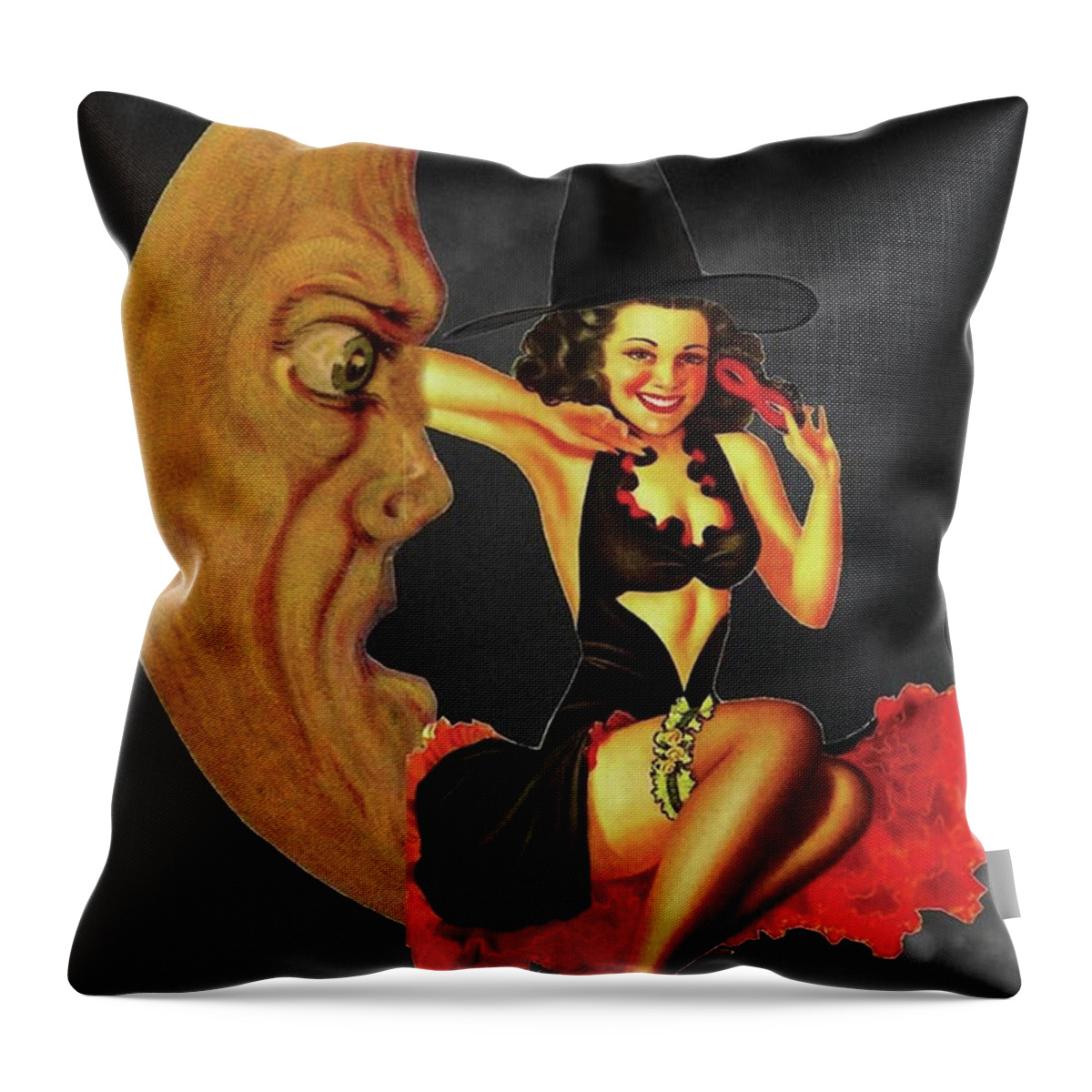 Pinup Throw Pillow featuring the digital art Sexy Moon by Long Shot