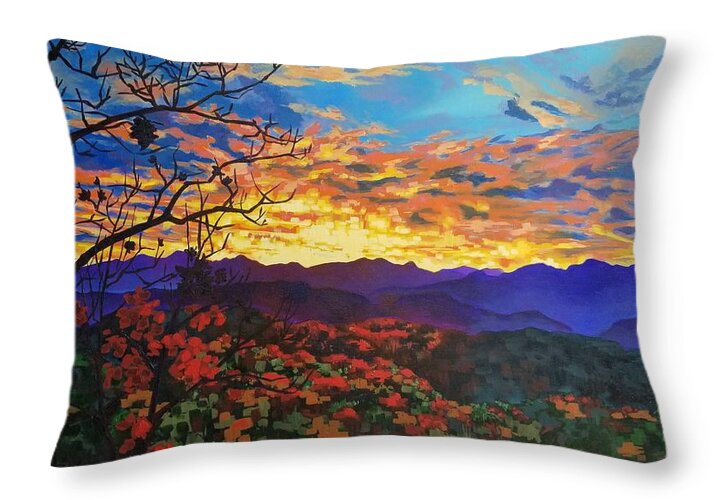 Shaconage Throw Pillow featuring the painting Shaconage by Allison Fox