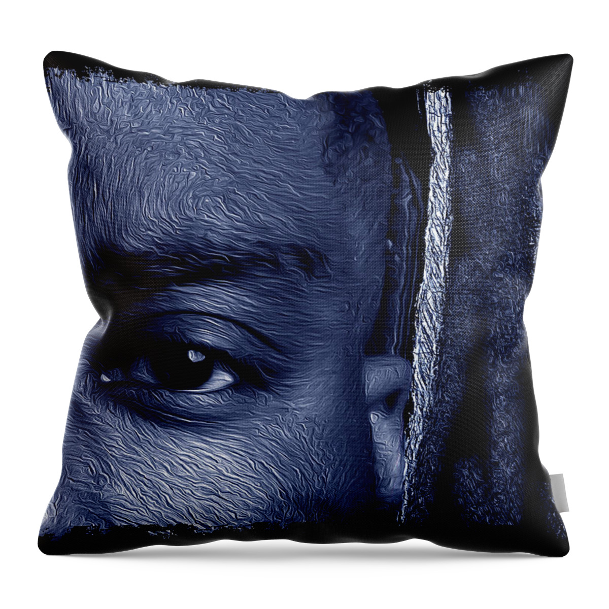 Shades Collection 2 Throw Pillow featuring the digital art Shades of Black 4 by Aldane Wynter