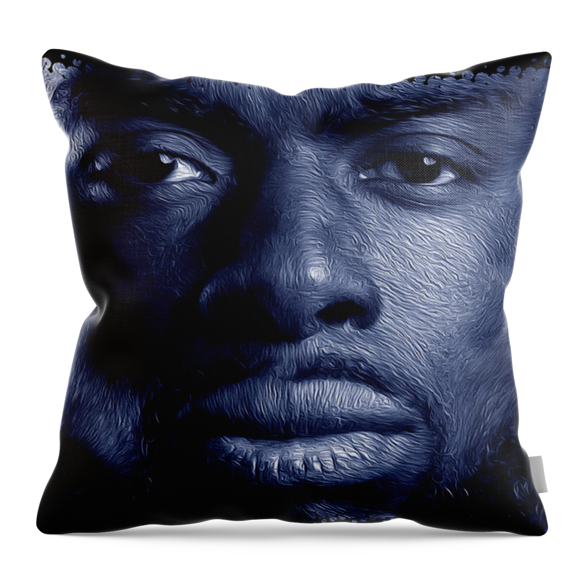 Shades Collection 2 Throw Pillow featuring the digital art Shades of Black 9 by Aldane Wynter
