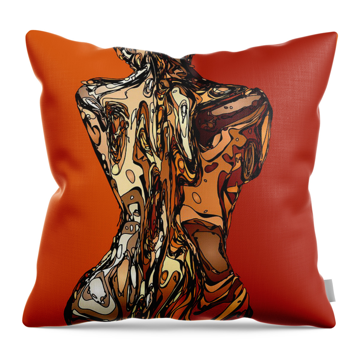 Abstract Throw Pillow featuring the painting Shades of Orange by Rafael Salazar