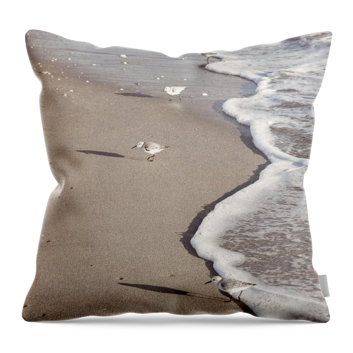 Clouds Throw Pillow featuring the photograph Shadows in the Beachhouse Sand by Debra and Dave Vanderlaan