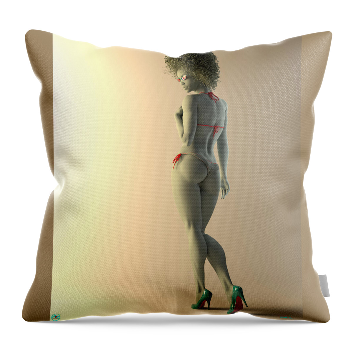 Pinup Throw Pillow featuring the digital art Mirroring_Shae by Williem McWhorter