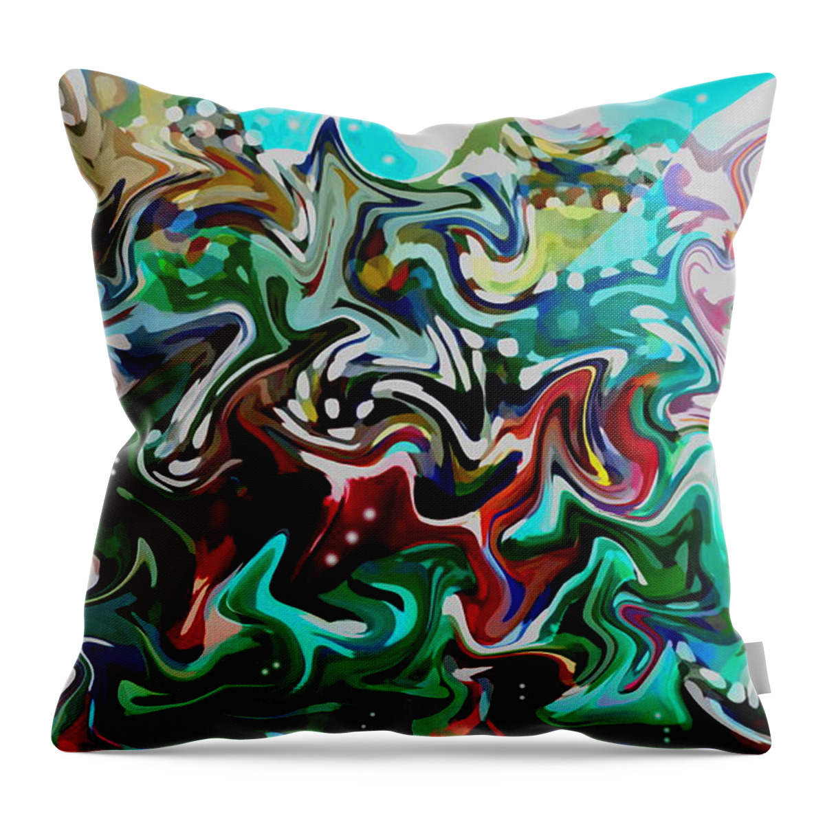 Abstract Throw Pillow featuring the mixed media Shaken Not Stirred by Shelli Fitzpatrick