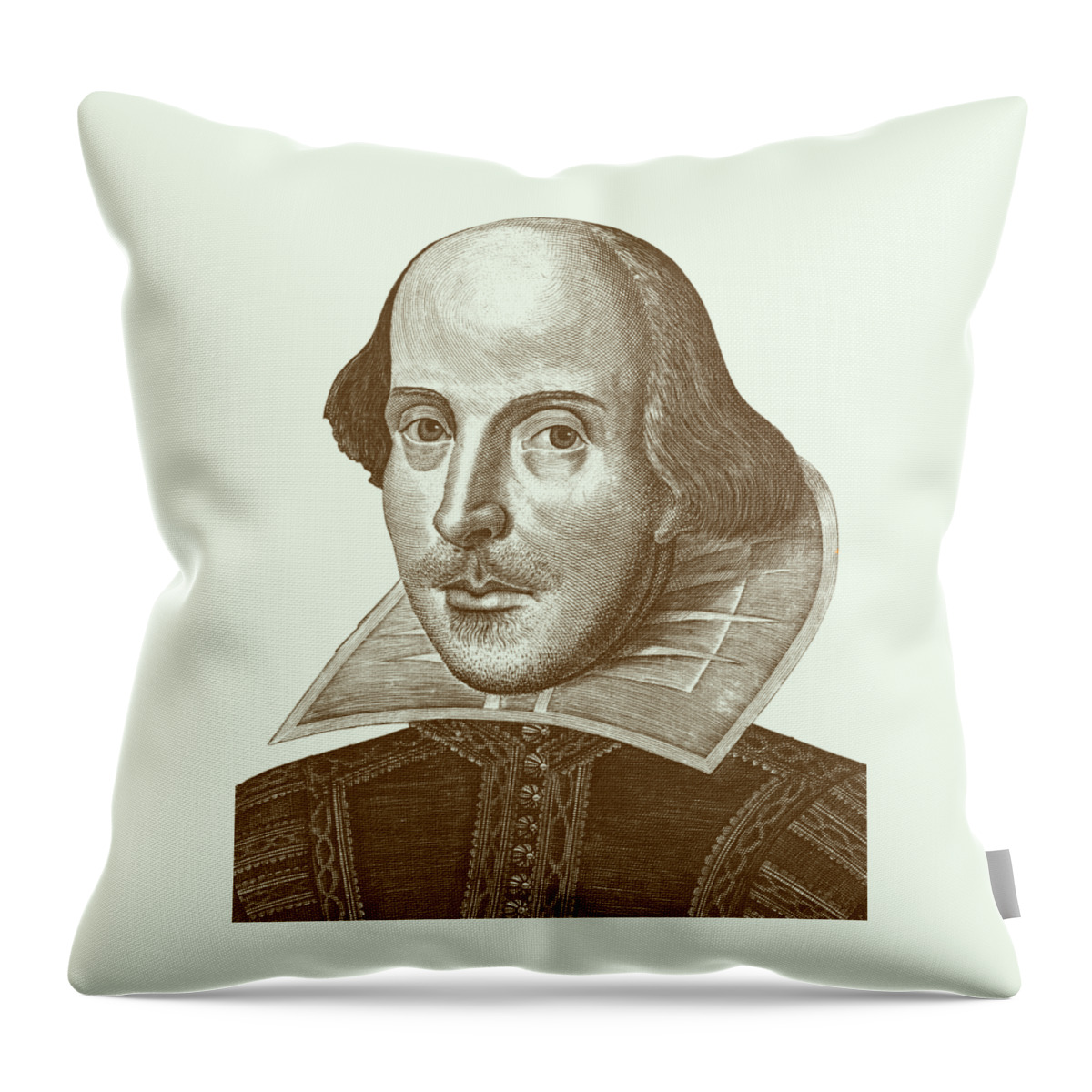 Shakespeare Throw Pillow featuring the digital art Shakespeare by Madame Memento