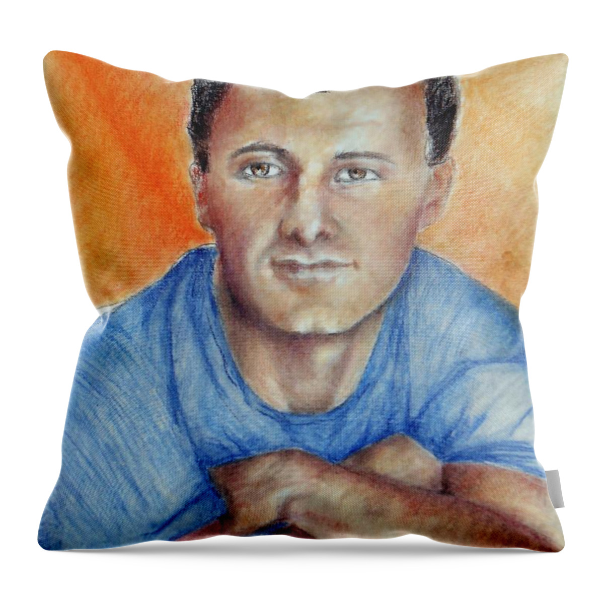 Shan Peck Throw Pillow featuring the drawing Shan Peck by Jayne Somogy