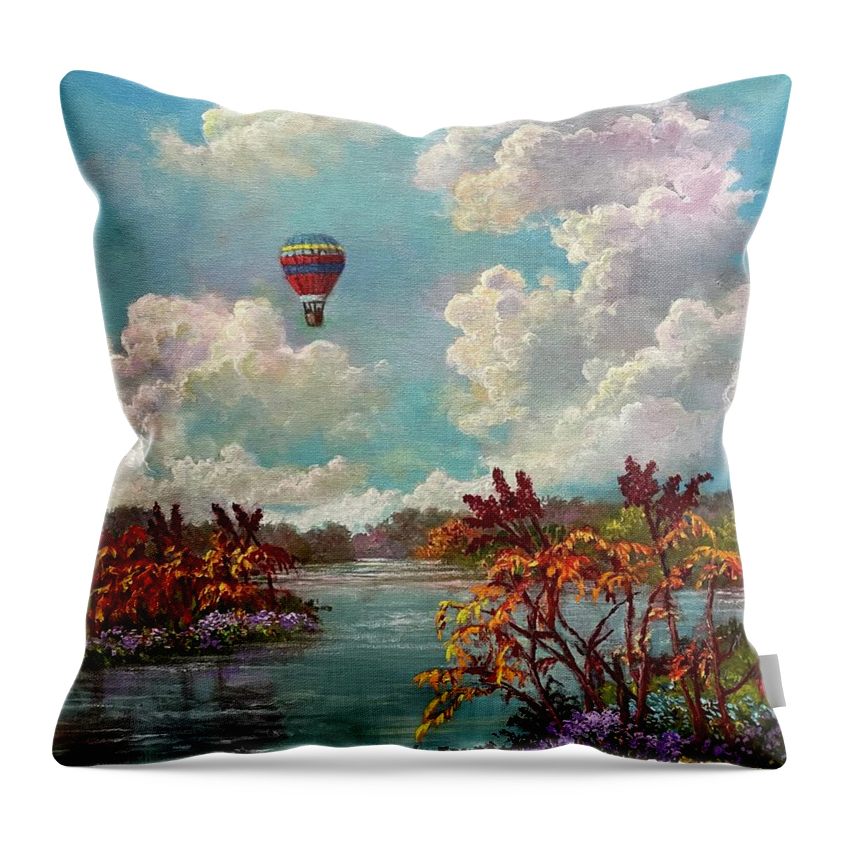 Sharing Throw Pillow featuring the painting Sharing The Vision by Rand Burns