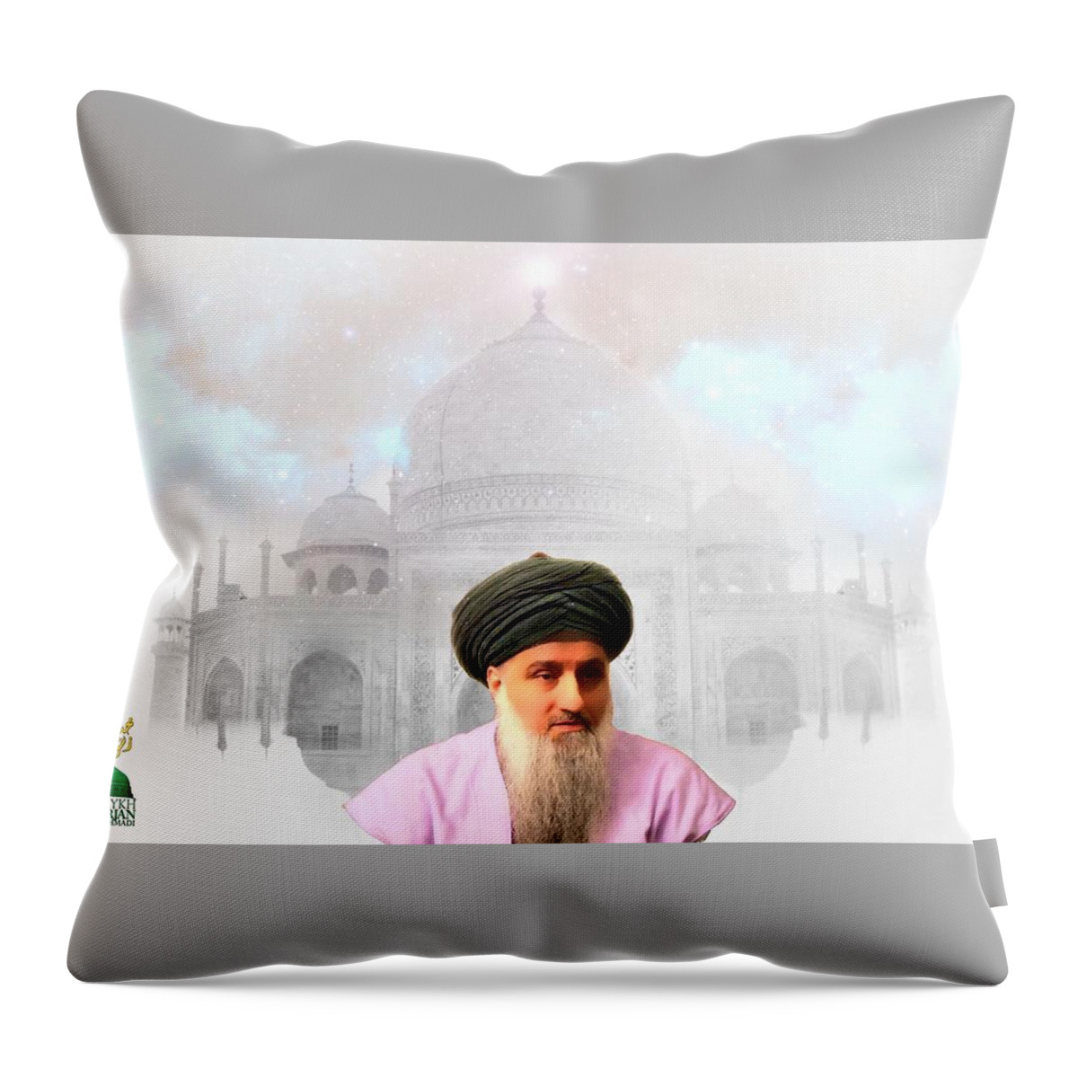  Throw Pillow featuring the digital art Shaykh Nurjan - Taj by Sufi Meditation Center