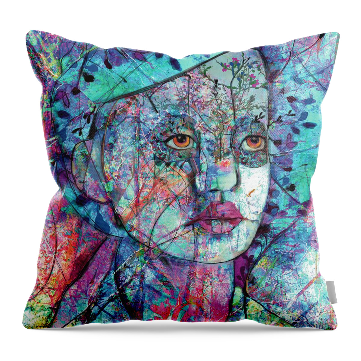 Feminine Throw Pillow featuring the digital art She is a Natural by Suki Michelle