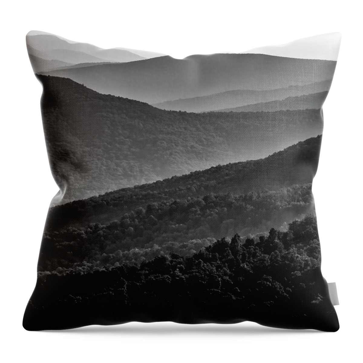 Virginia Throw Pillow featuring the photograph Shenandoah Black and White by Rick Berk