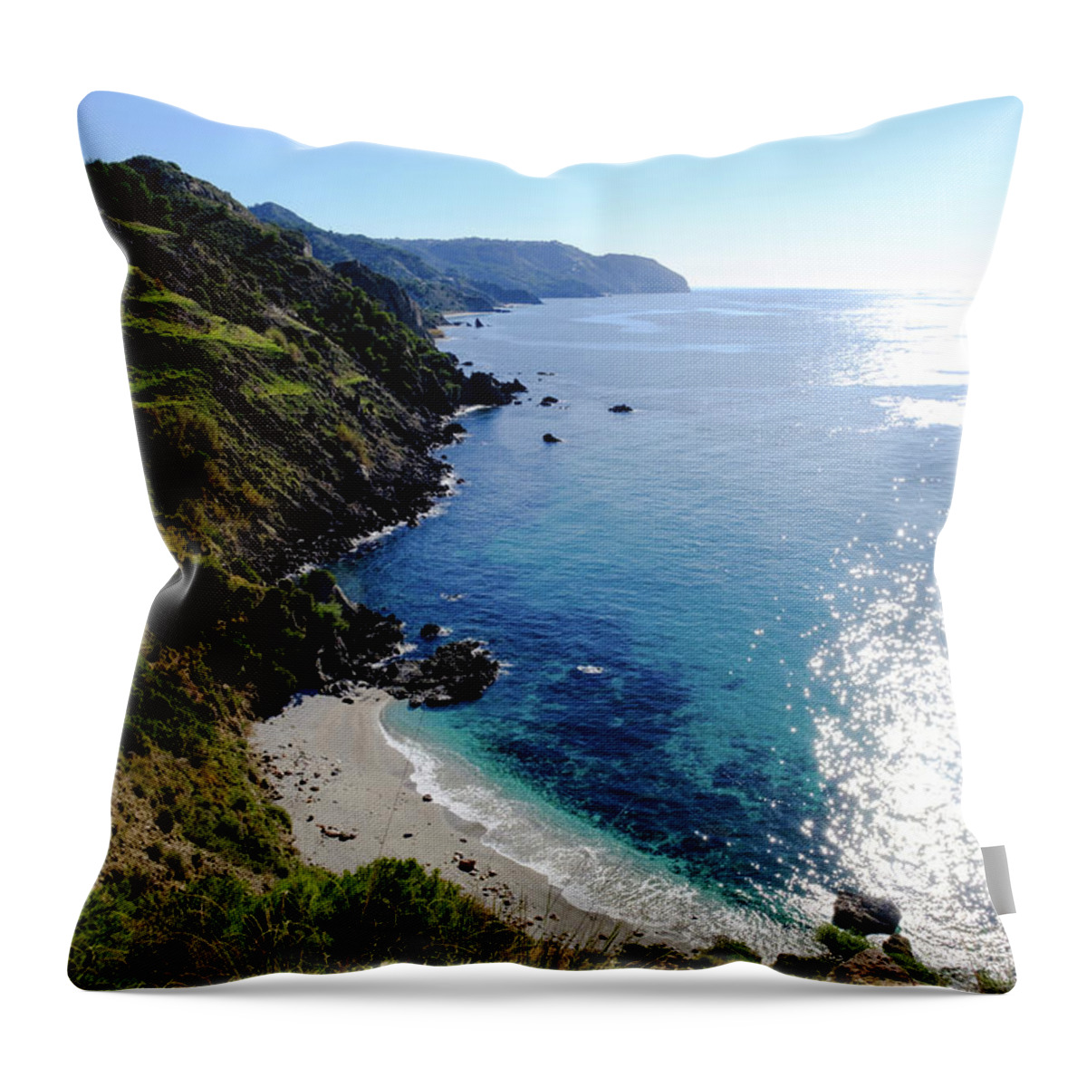 Andalucía Throw Pillow featuring the photograph Shimmering Mediterranean by Gary Browne