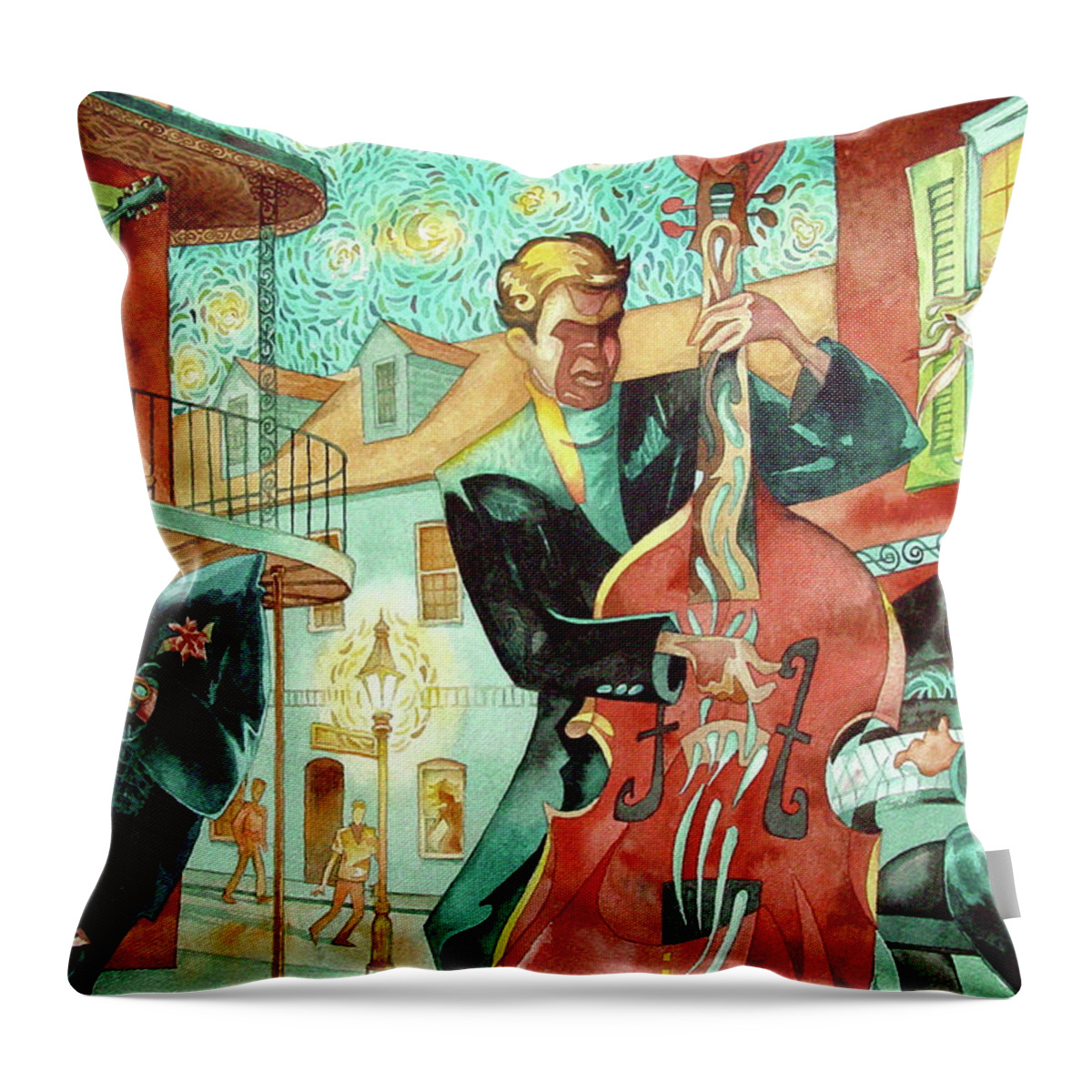 Watercolor Throw Pillow featuring the painting Shine On by Mick Williams