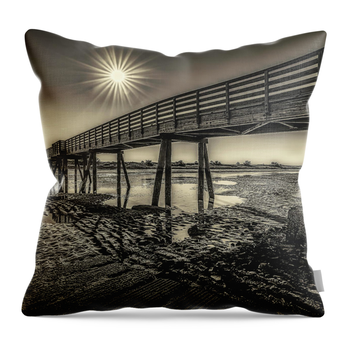 Footbridge Beach Throw Pillow featuring the photograph Shining Star at Footbridge Beach by Penny Polakoff