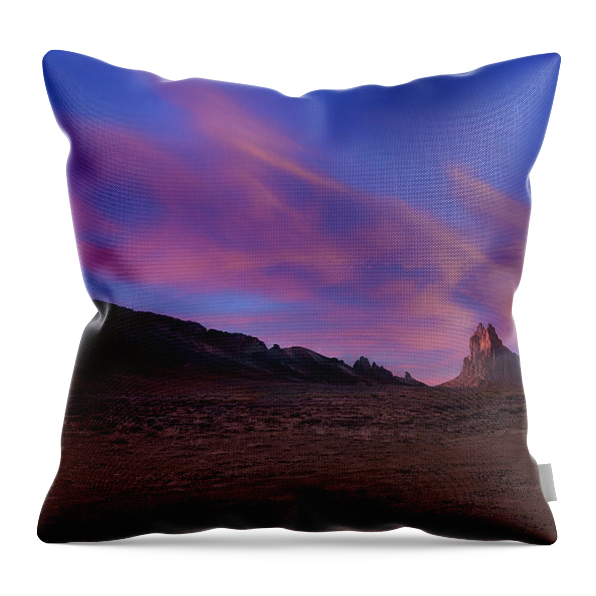 Fine Art Throw Pillow featuring the photograph Shiprock Panorama by Robert Harris
