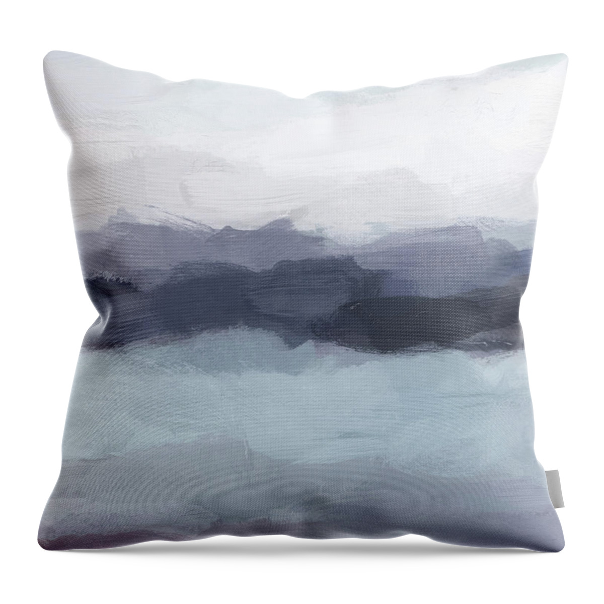 Sky Blue Throw Pillow featuring the painting Shorebreak at Sunset by Rachel Elise