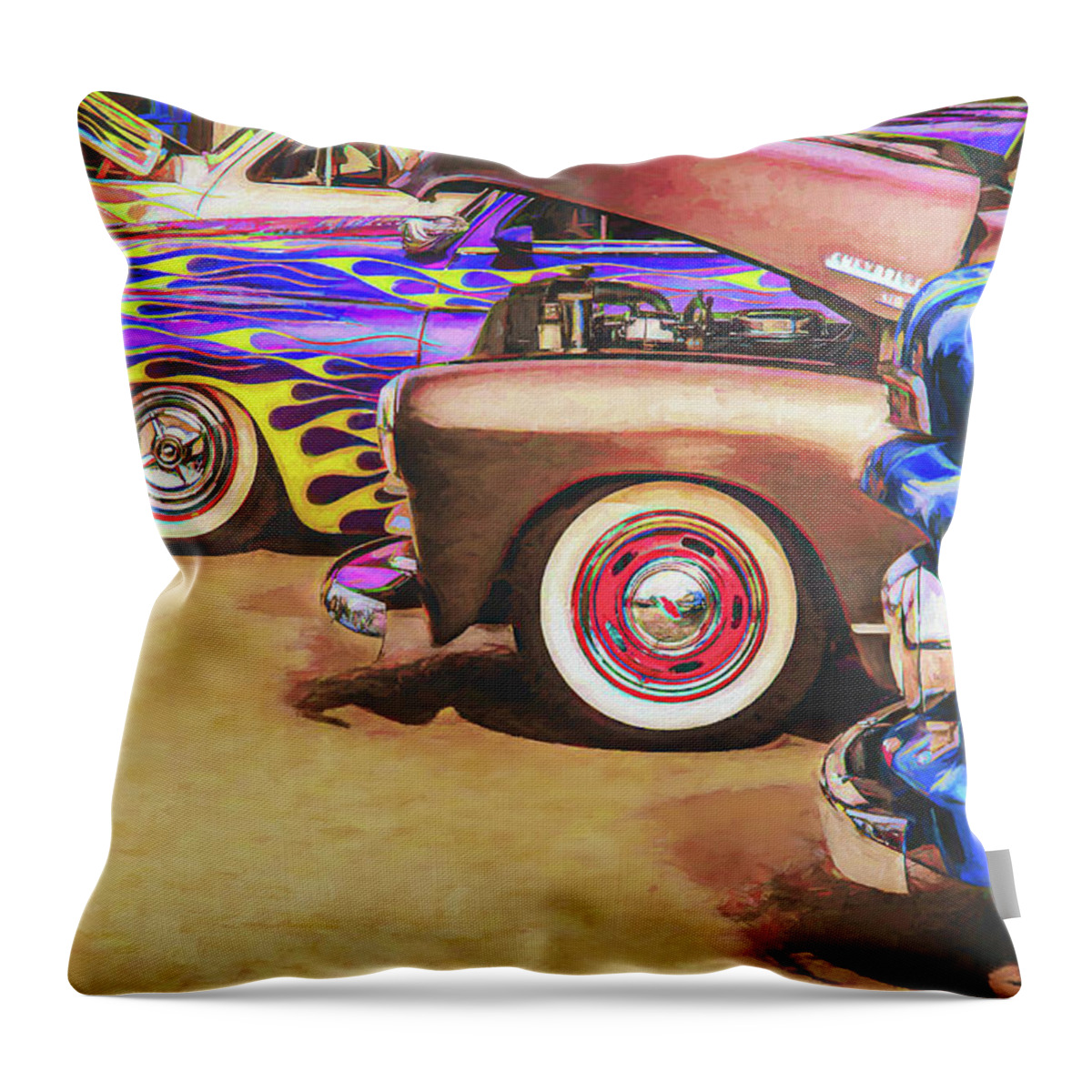 Classic Cars And Trucks Throw Pillow featuring the digital art Show Me by Kevin Lane