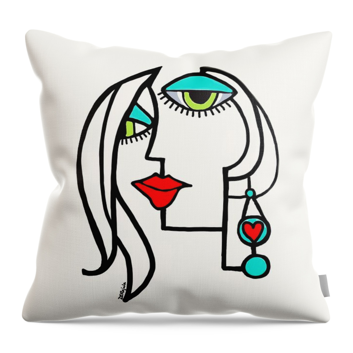 Painting Throw Pillow featuring the painting Side Eye 3 by Diana Rajala