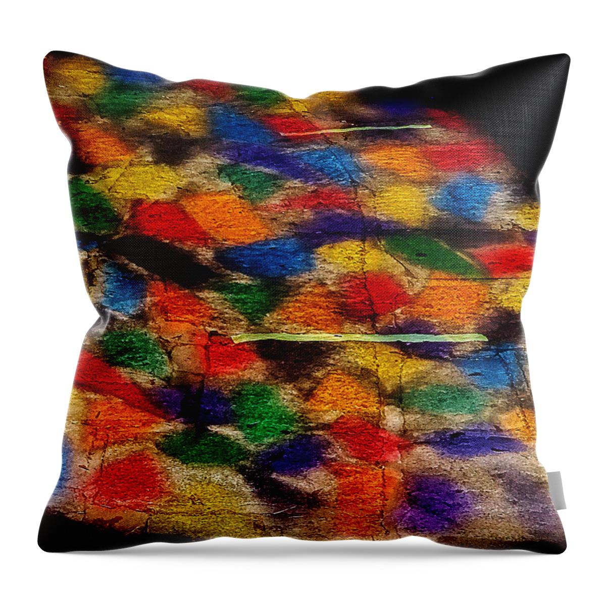  Throw Pillow featuring the photograph Sidewalk Stain Glass by Stephen Dorton