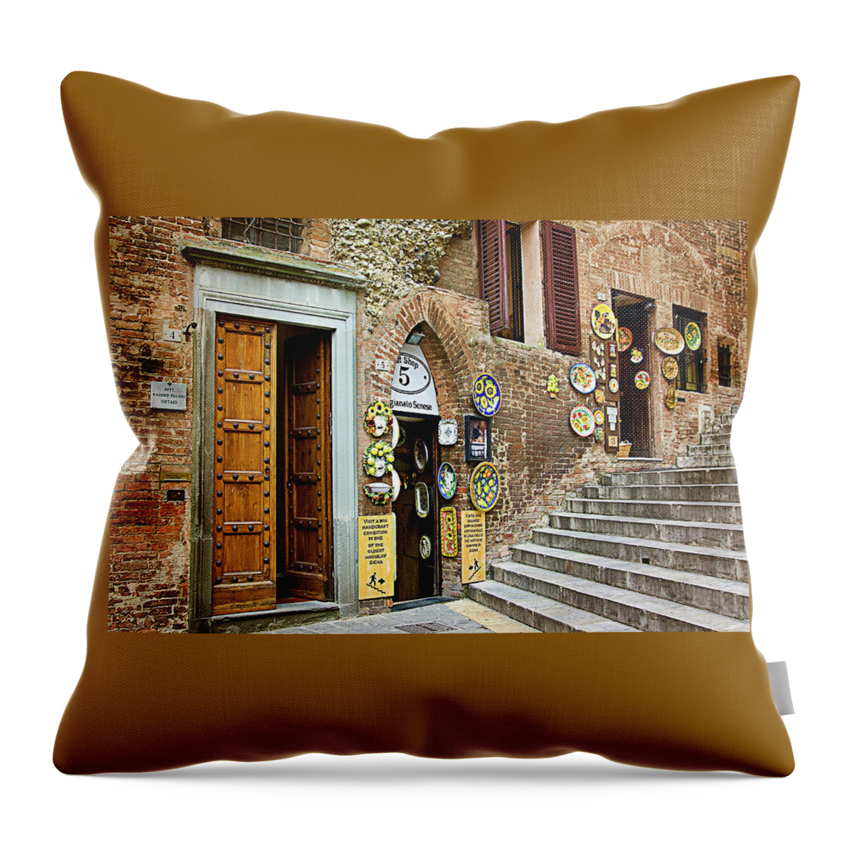 Siena Throw Pillow featuring the photograph Siena Shopping by Jill Love