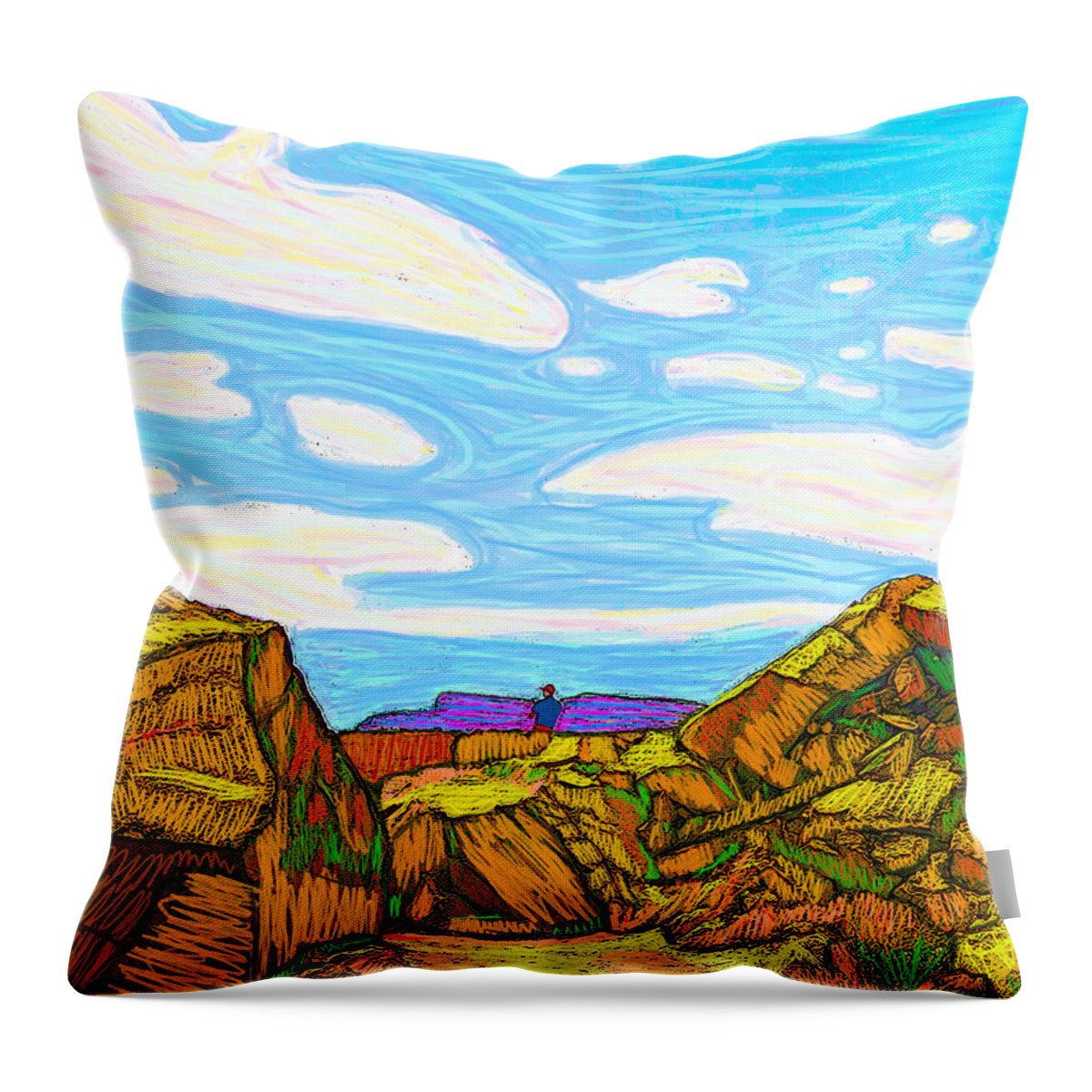 Solitude Throw Pillow featuring the painting Silent Observer by Rod Whyte