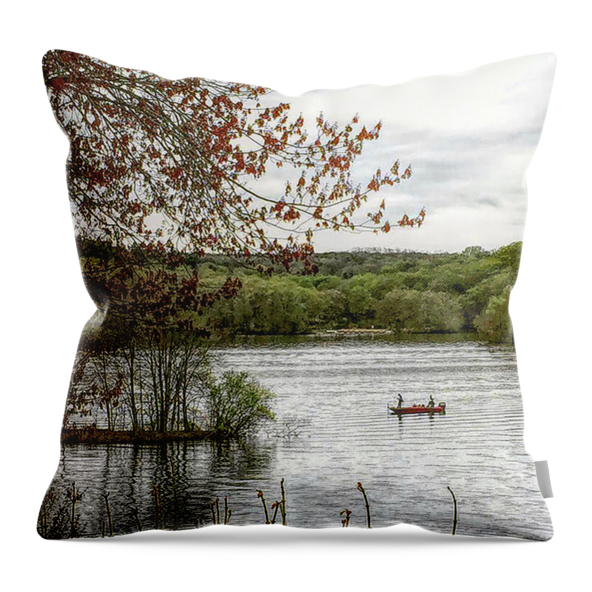 Candlewood Lake Throw Pillow featuring the photograph Silent Waters by Xine Segalas