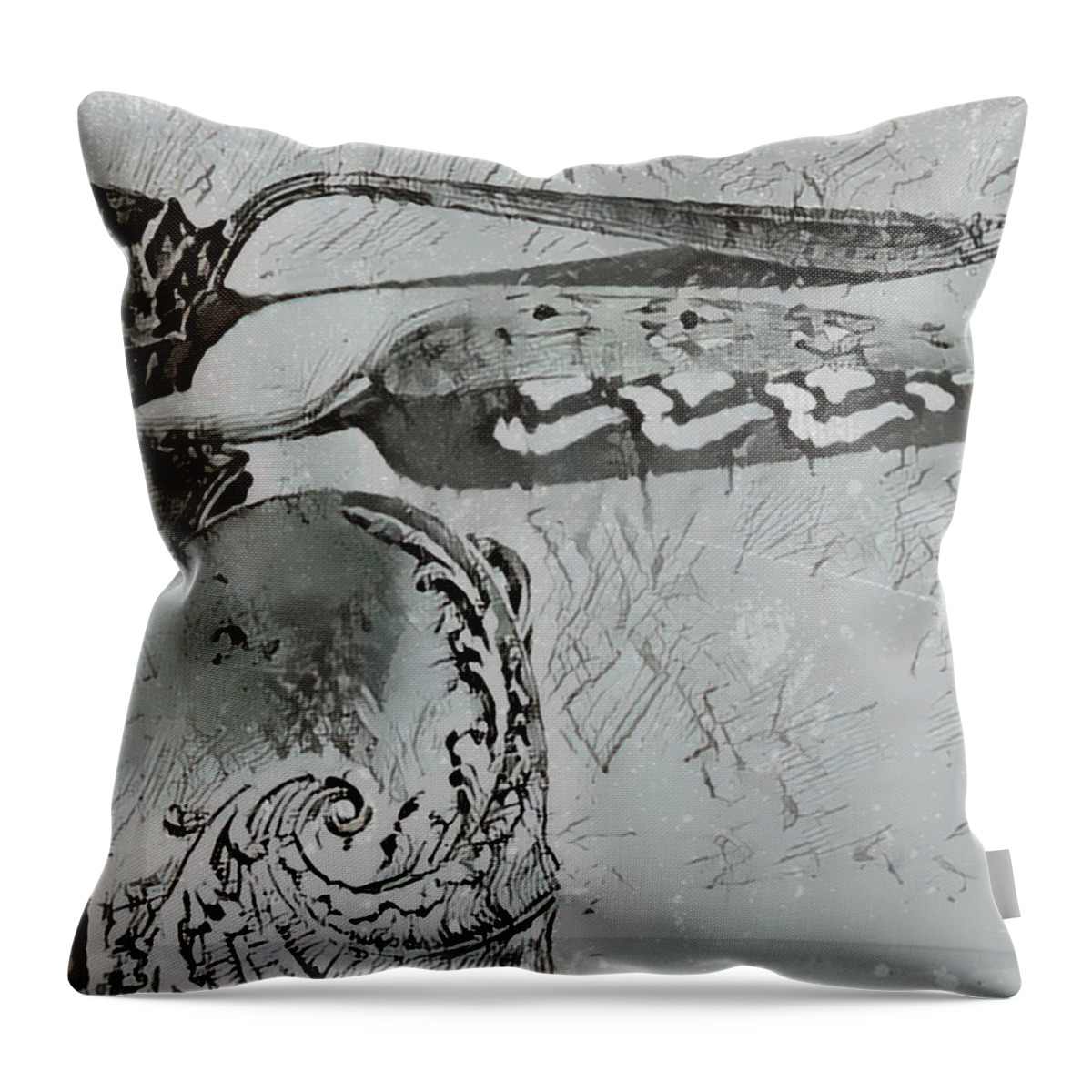 Silver Spoons Throw Pillow featuring the photograph Silver Serving Pieces CAC 011022 by Cathy Anderson