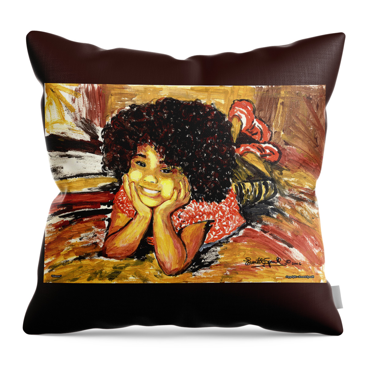 Everett Spruill Throw Pillow featuring the painting Simone by Everett Spruill