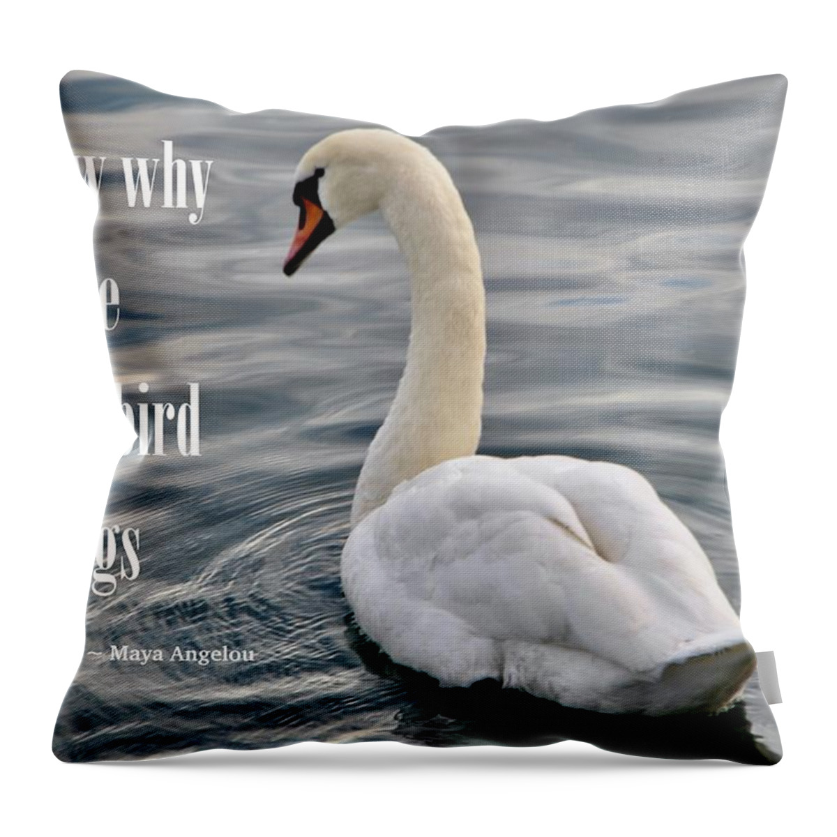 Swan Throw Pillow featuring the photograph Sing by Sue Morris